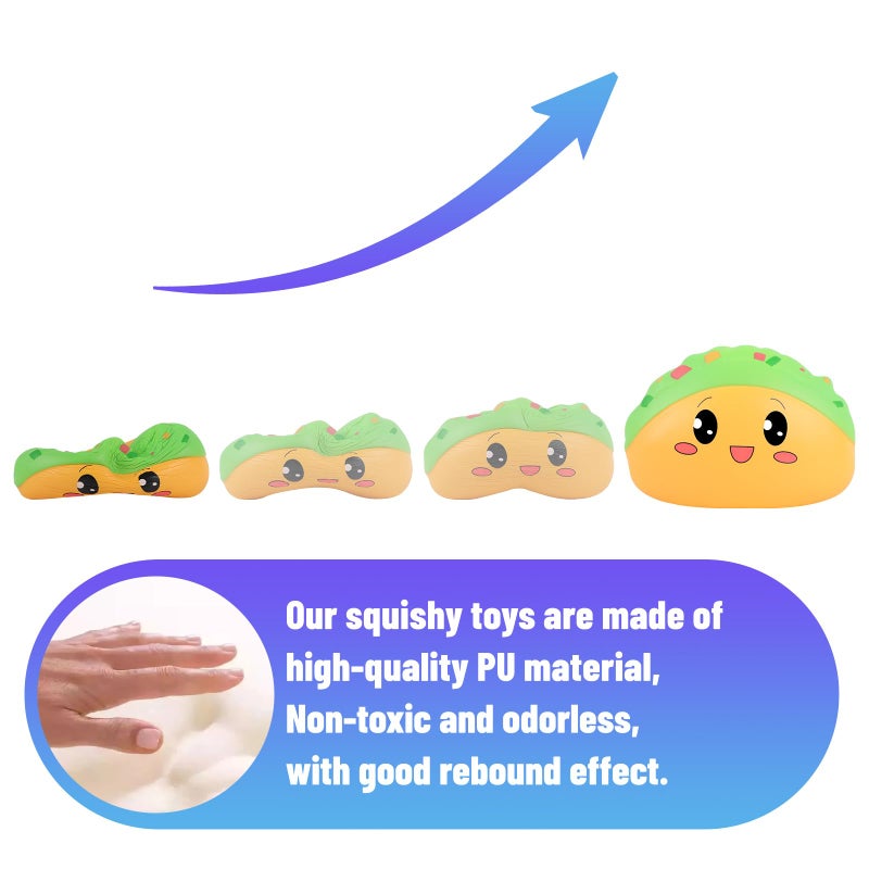 Anboor Squishies Taco Slow Rising Squishys Toy for Kids Soft Mexico Tacos Scented Stress Relief Realistic Food Cute Squeeze Squish Toy - Image 2