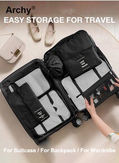 Archy 10 PCS Compression Packing Cubes for Men and Women Lightweight Travel Luggage Organizer for Clothes Shoes Toiletries or Accessories Large Capacity Moisture Proof Storage Bags for Carry on Suitcases  - Image 1