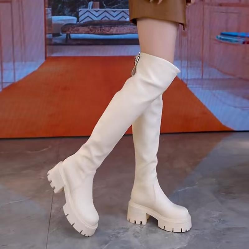 Black Boots Women'S Autumn Thin Thick Bottom But Knee High Knight Boots Small Boots - Image 5