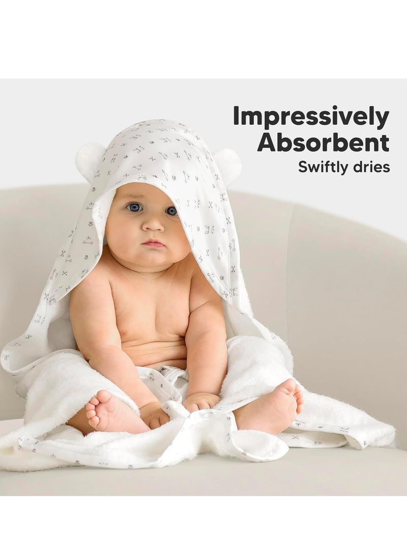 KeaBabies - KeaBabies Baby Hooded Towel - Bamboo Baby Towel Organic Bamboo Towel -Baby Bath Towel with Hood for Girls, Babies, Newborn Boys, Toddler(KeaStory) - Image 1