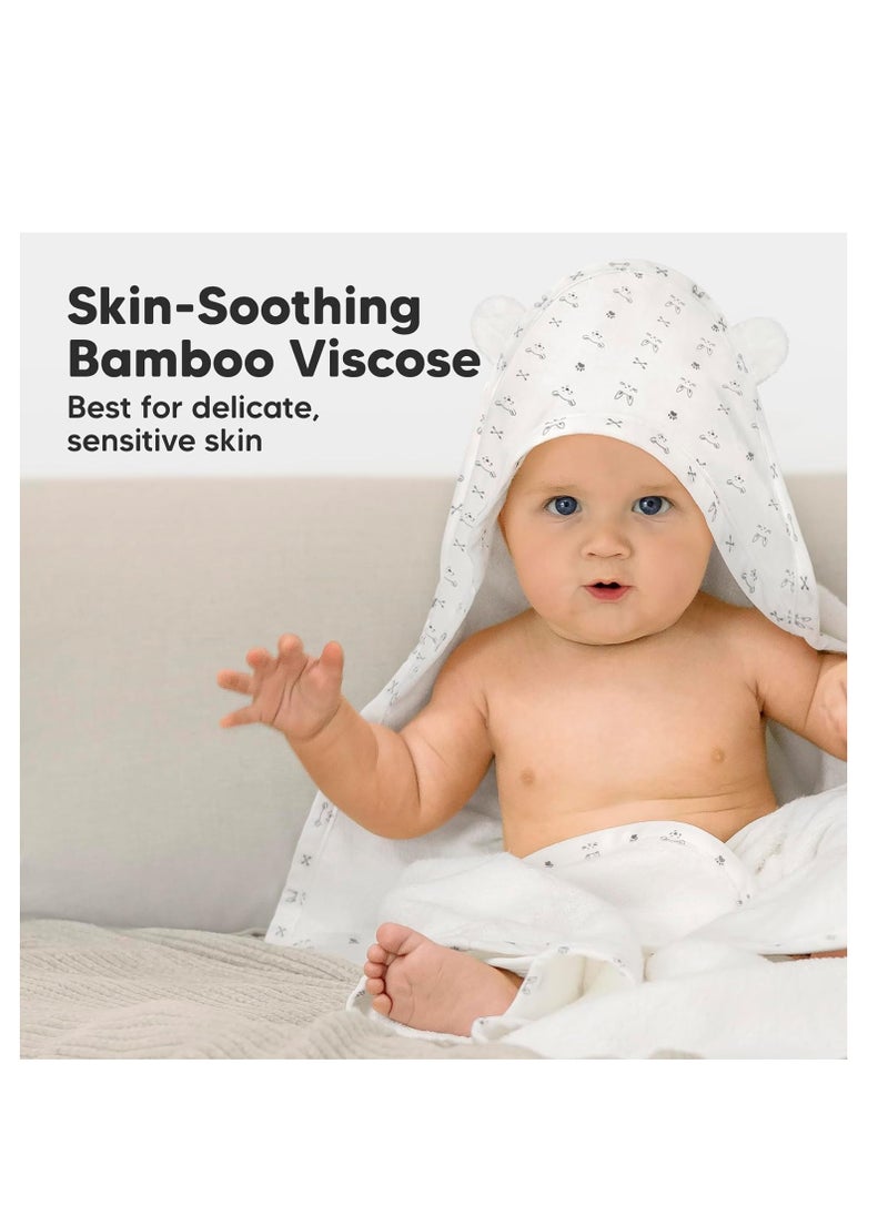KeaBabies - KeaBabies Baby Hooded Towel - Bamboo Baby Towel Organic Bamboo Towel -Baby Bath Towel with Hood for Girls, Babies, Newborn Boys, Toddler(KeaStory) - Image 1