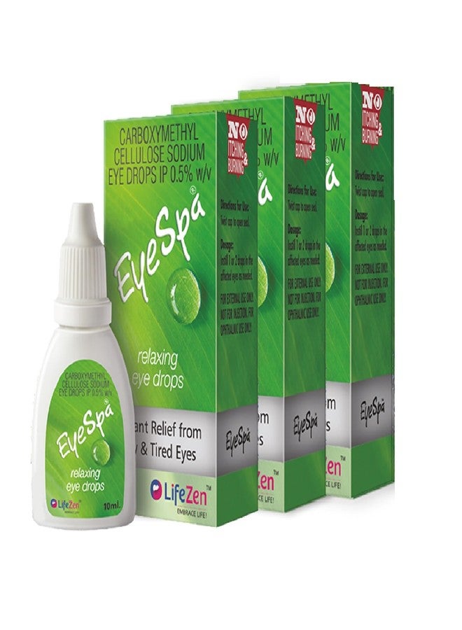 Lifezen Eyespa Eye Drops 10Ml (Pack Of 3) | Carboxymethylcellulose Eye Drop | Eye Drops For Regular Use - Eye Care Products For Clear, Relaxed Eyes - Image 1