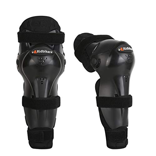 RIDBIKER Kids Dirt Bike Gear Knee Shin Guard Pads AntiSlip Adjustable Motorcycle Knee Pads Long Leg Gear Protective for Motocross Mountain RacingTwo Sections PreCurved Design Black - Image 1