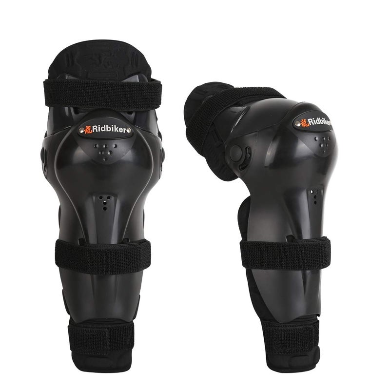 RIDBIKER Kids Dirt Bike Gear Knee Shin Guard Pads AntiSlip Adjustable Motorcycle Knee Pads Long Leg Gear Protective for Motocross Mountain RacingTwo Sections PreCurved Design Black - Image 2