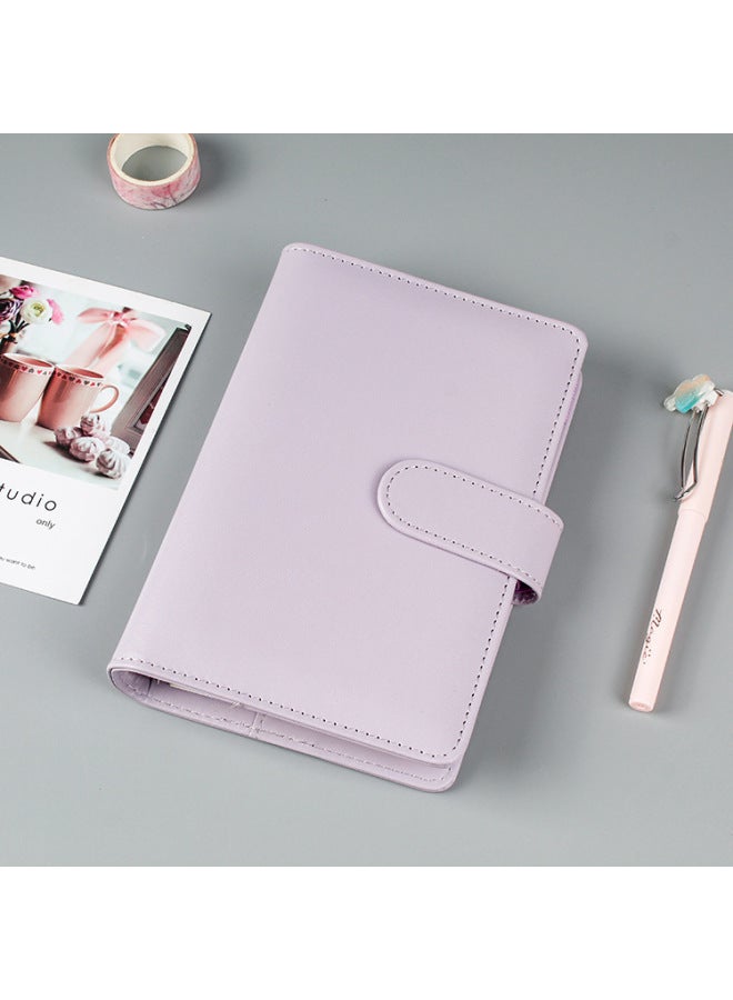 Dimension Stationery Korea Girl's Heart Macaron Loose-leaf Notebook Pu Hand Account Book Notebook Hand Account Book Travel Book - Image 1