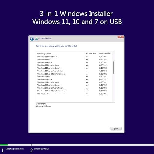 DEBOTIX 3-in1 Bootable USB Type C + A Installer for Windows 11 Pro, Windows 10 and Windows 7 Recover, Restore, Repair Boot Disc. Fix Desktop & Laptop/Blue Screen - Image 2