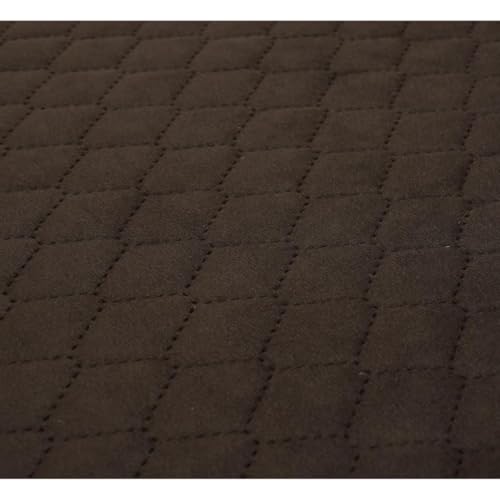 Castiqa Velvet Fabric Quilted Design Sofa Covers Set, Seat and Back Cover (Brown, 5 Seater) - Image 2