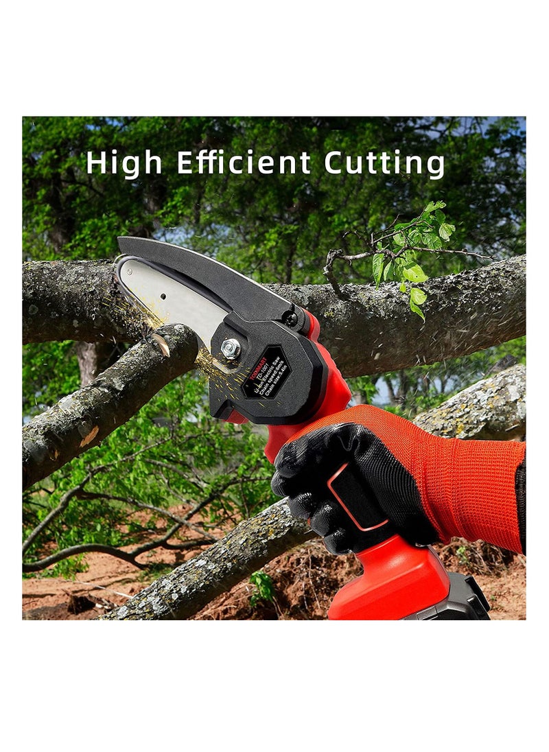 Generic - Mini Chainsaw Cordless Handheld Chain Saw with 21V Rechargeable 2000mAh Battery Operated 4 Inch Portable Electric Pruning Chainsaw for Garden Tree Trimming Branch Wood Cutting - Image 1