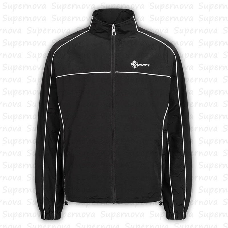 2023 European and American Fashion Brand Autumn and Winter Sportswear Hip Hop Street Jacket for Men and Women Casual Embroidered Zipper Top Black Top