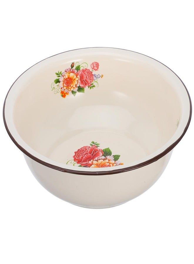 VOSAREA Enamel Mixing Bowls Large Enamel Bowl ware Basin Vintage Soup Basin for Mixing Cleaning - Image 1