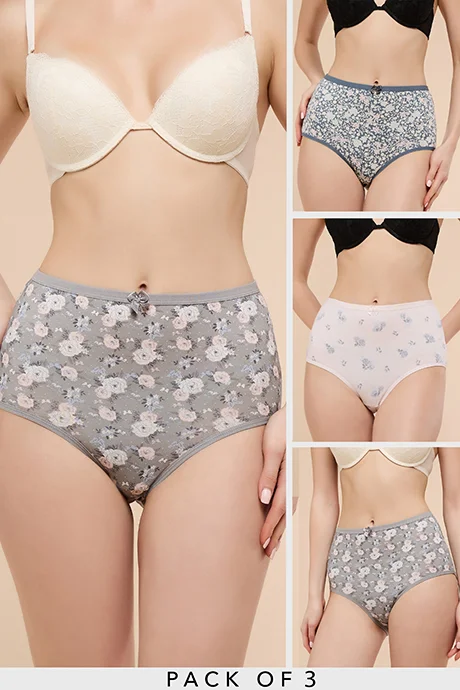 أر أند بي 3 Pack Printed Full Briefs