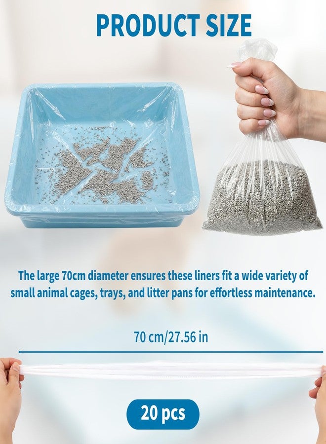 Foyods 20PCS Disposable Plastic Cage Liners - 70cm Plastic litter pan liners for Small Animal Cages, Leakproof Cage Liners for Rabbits Guinea Pigs, Litter Box Film Liners for bunny rabbit litter box liners - Image 2