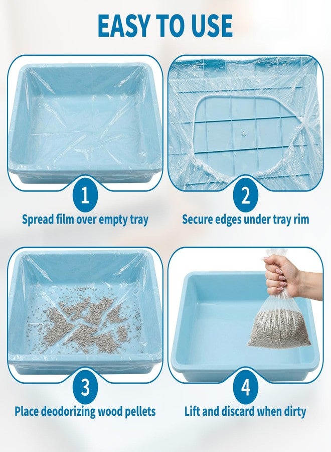 Foyods 20PCS Disposable Plastic Cage Liners - 70cm Plastic litter pan liners for Small Animal Cages, Leakproof Cage Liners for Rabbits Guinea Pigs, Litter Box Film Liners for bunny rabbit litter box liners - Image 3