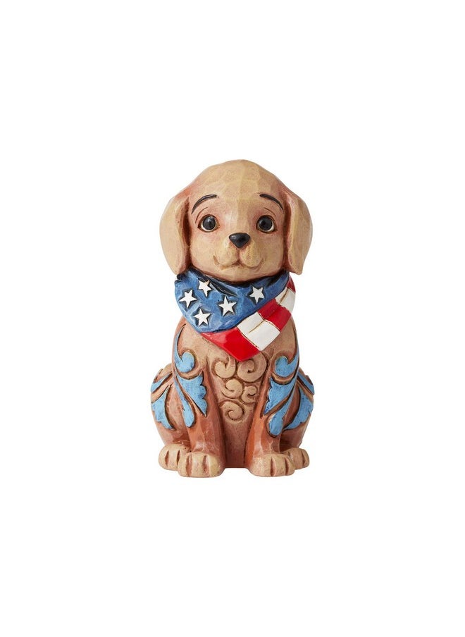 Enesco Jim Shore Heartwood Creek Patriotic Puppy Flag Bandana Miniature Figurine 3.5 Inch Multicolor  - Image 1