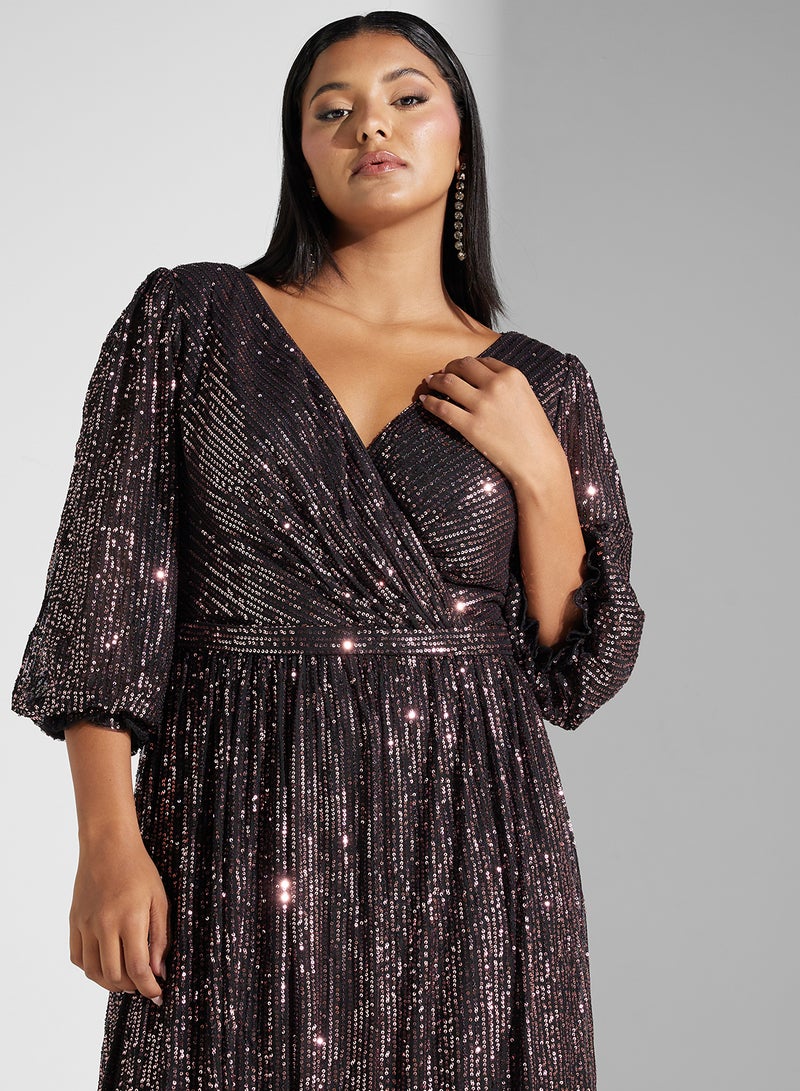 Khizana Sequin V-Neck Dress  - Image 3