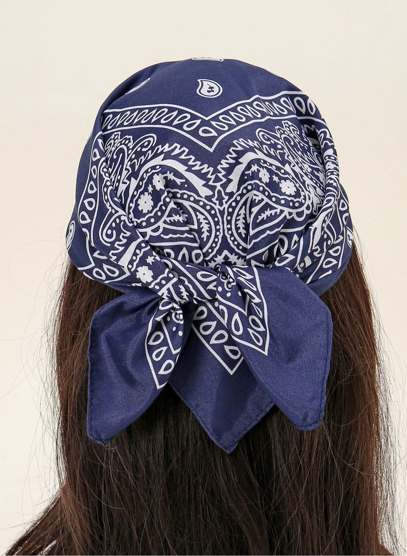 Cowboy Bandanas Cashew Printed Scarf Small Square Scarves Sun Protection Lightweight Multifunctional Headband - Image 3