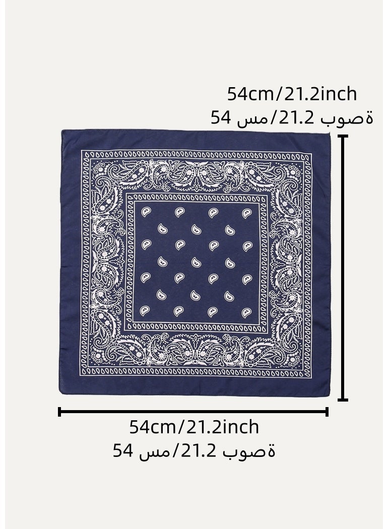 Cowboy Bandanas Cashew Printed Scarf Small Square Scarves Sun Protection Lightweight Multifunctional Headband - Image 4