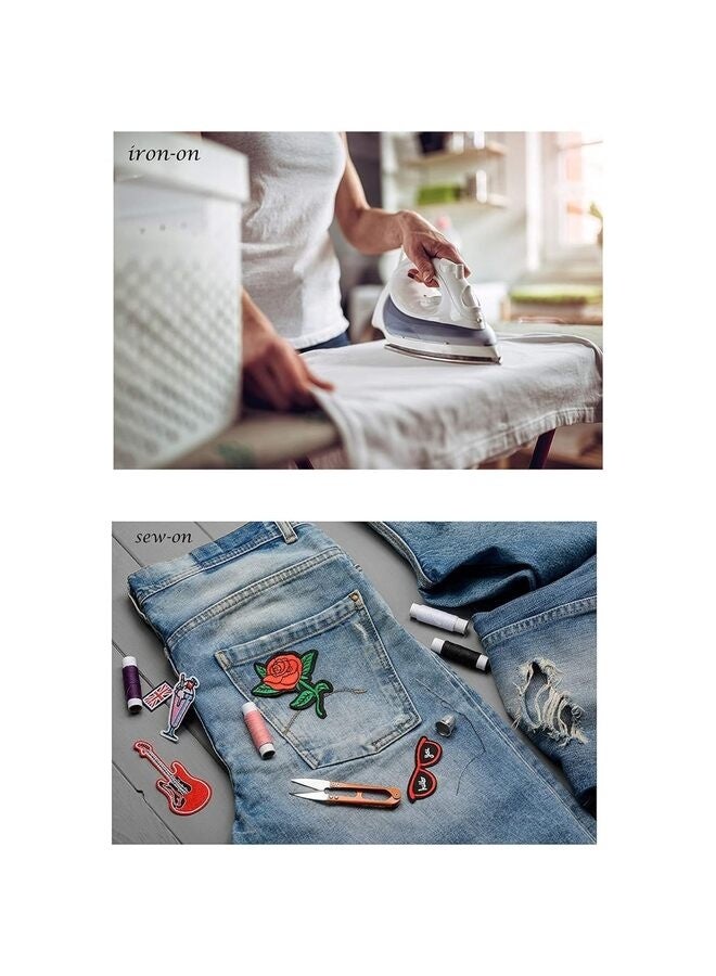 كيلا ٦٠ قطعة من رقع التطريز ذات ظهر لاصق، رقع مطرزة بأنماط متنوعة عشوائية، مناسبة للكي والخياطة، لتزيين الفساتين والجينز والتيشيرتات والحقائب المدرسية والستائر والقبعات والسترات، رقع مطرزة بأنماط متنوعة - Image 4