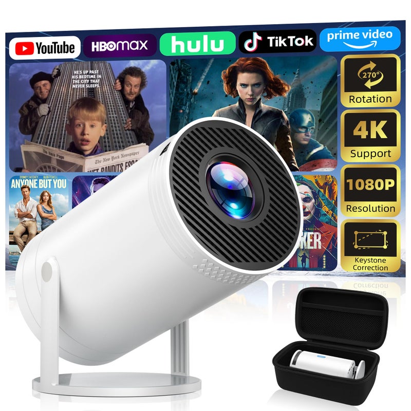 Telonixium Mini Projector Native 1080P Portable Projector with Carrying Case 4K Support 270Rotatable Outdoor Movie Proyector Home Theater Projector Compatible with PhoneTV StickLaptopPS4HDMIUSB - Image 2