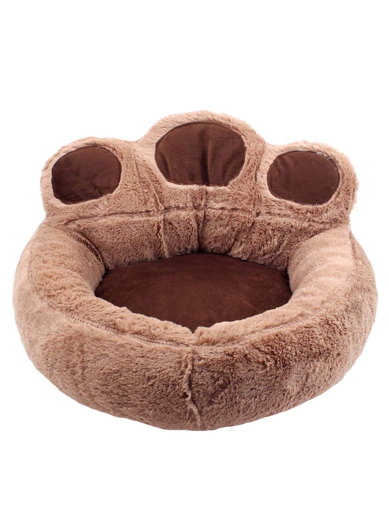 Bear Paw Shape Pet Dog Cat Puppy Bedding Bed Sofa Short Plush Warm Soft Breathable Durable Kennel Sleeping Cushion Cozy House for Small Medium Pets 40-45CM - Image 1