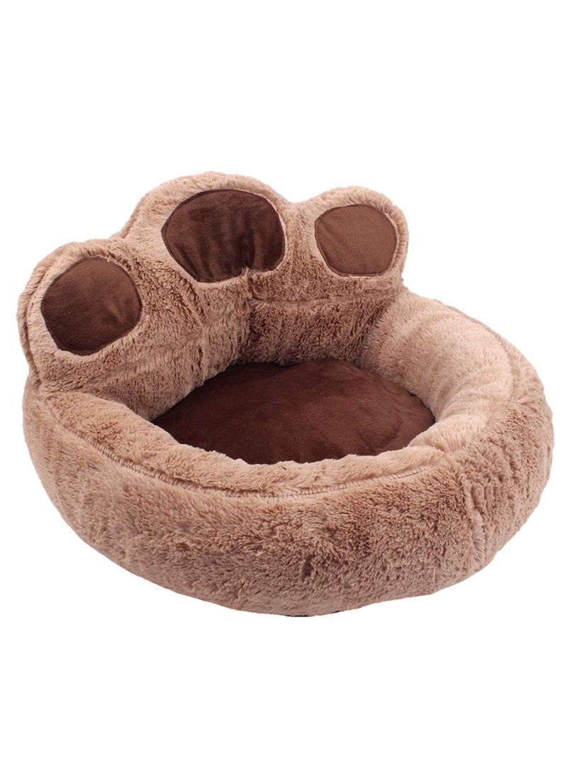 Bear Paw Shape Pet Dog Cat Puppy Bedding Bed Sofa Short Plush Warm Soft Breathable Durable Kennel Sleeping Cushion Cozy House for Small Medium Pets 40-45CM - Image 2