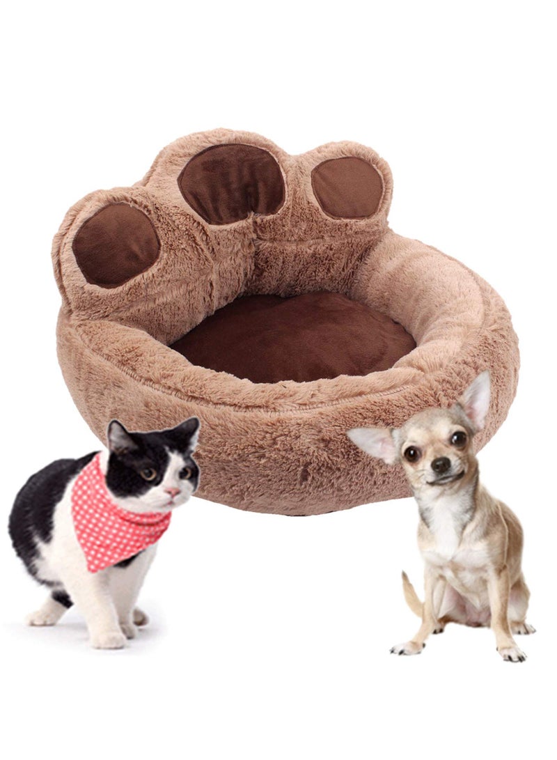 Bear Paw Shape Pet Dog Cat Puppy Bedding Bed Sofa Short Plush Warm Soft Breathable Durable Kennel Sleeping Cushion Cozy House for Small Medium Pets 40-45CM - Image 4