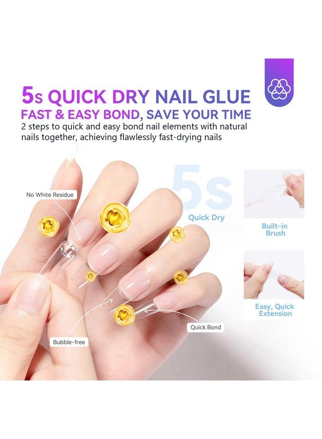 Saviland Nail Glue: 5S Dry Strong Nail Glue For Press On, Brush On Nail Glue For Acrylic Nails And Dip Powder, Professional Nail Glue For Nail Tips Long Lasting French Tip Tool Easy To Use 0.34 Oz - Image 3