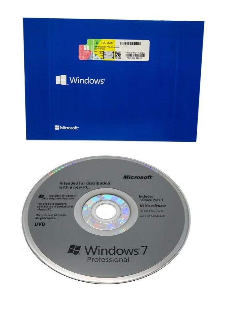 Windows - Windows 7 Professional 64-Bit English OEI DVD one piece - Image 1