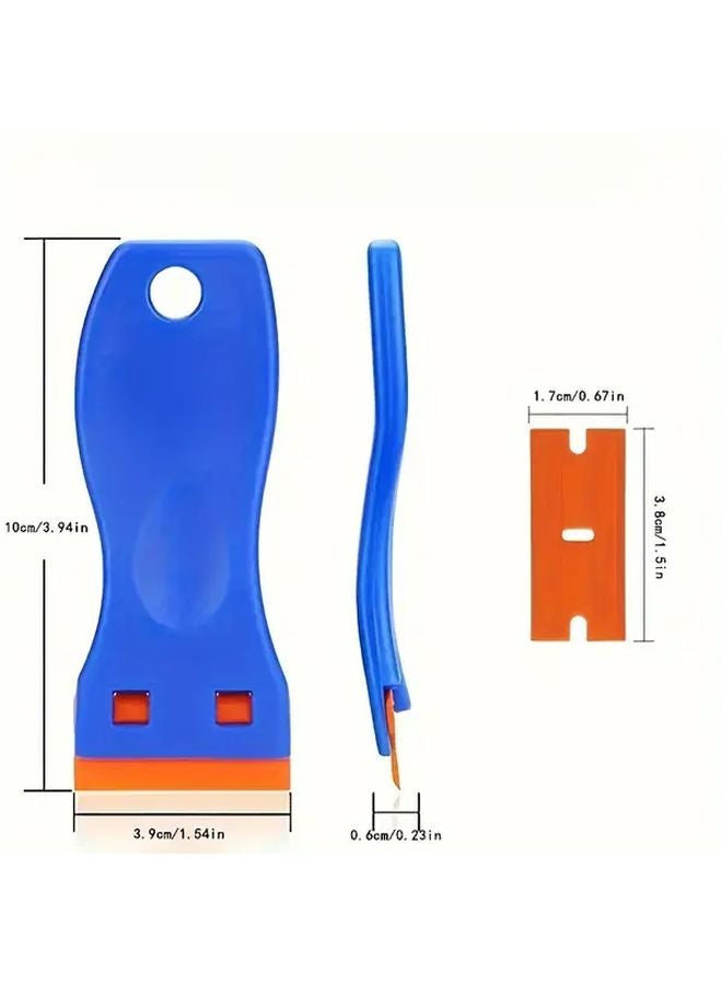 1 Set Heavy Duty Plastic Razor Scraper Kit Assorted Varieties 4 Blades Multi Surface Paint Remover - Image 4