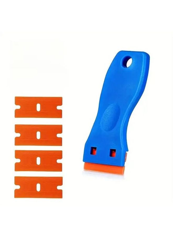 1 Set Heavy Duty Plastic Razor Scraper Kit Assorted Varieties 4 Blades Multi Surface Paint Remover - Image 2