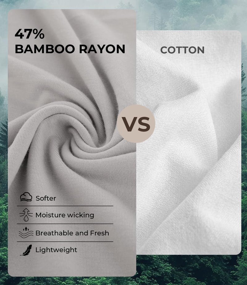 BAMBOO COOL Men's Undershirts V Neck, Slim Fit Moisture Wicking White T Shirts for Men, Breathable Soft Stretch Tees 3 Pack - Image 3