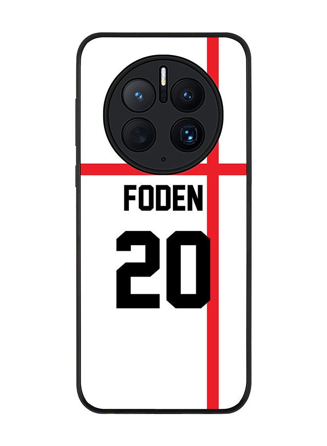 Stylizedd Rugged Black edge case for Huawei Mate 50 Pro Slim fit Soft Case Flexible Rubber Edges Anti Drop TPU Gel Thin Cover - Football Team - England Player Name - Foden - Image 1