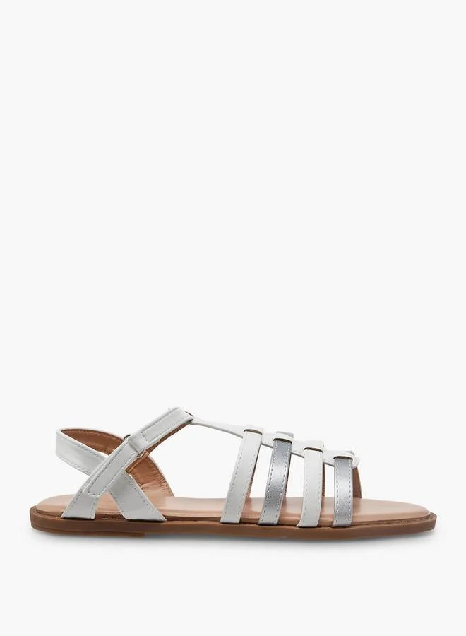 Flora Bella By Shoexpress WHITE Flora Bella Girls Hook & Loop Flat Sandals for Women | Best Price UAE