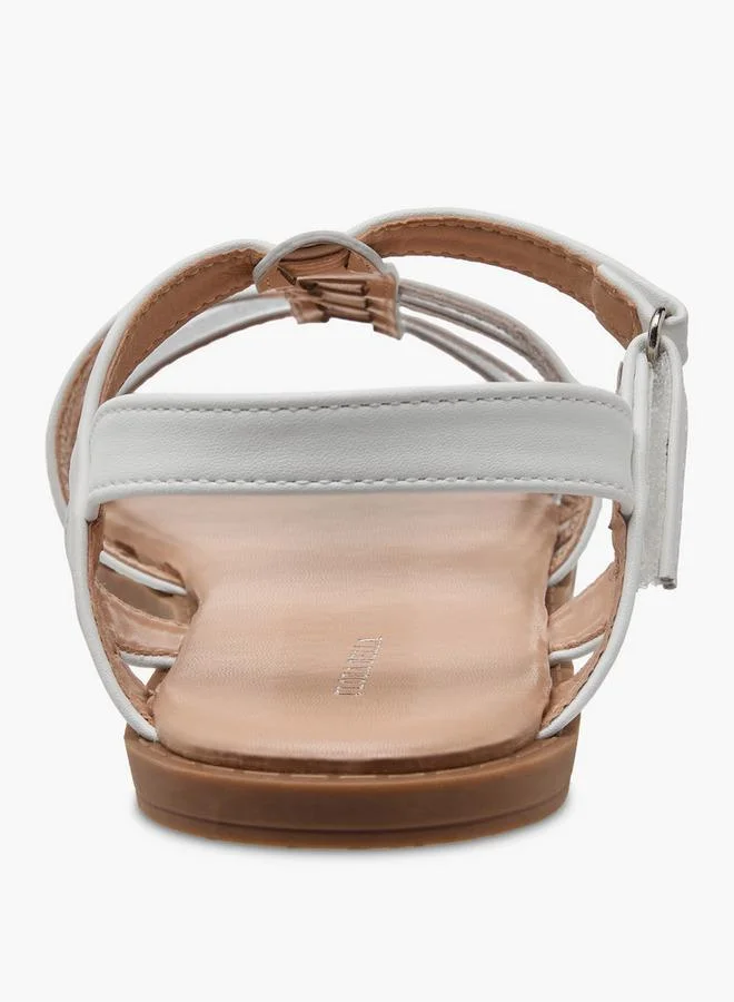 Flora Bella By Shoexpress WHITE Flora Bella Girls Hook & Loop Flat Sandals for Women | Best Price UAE