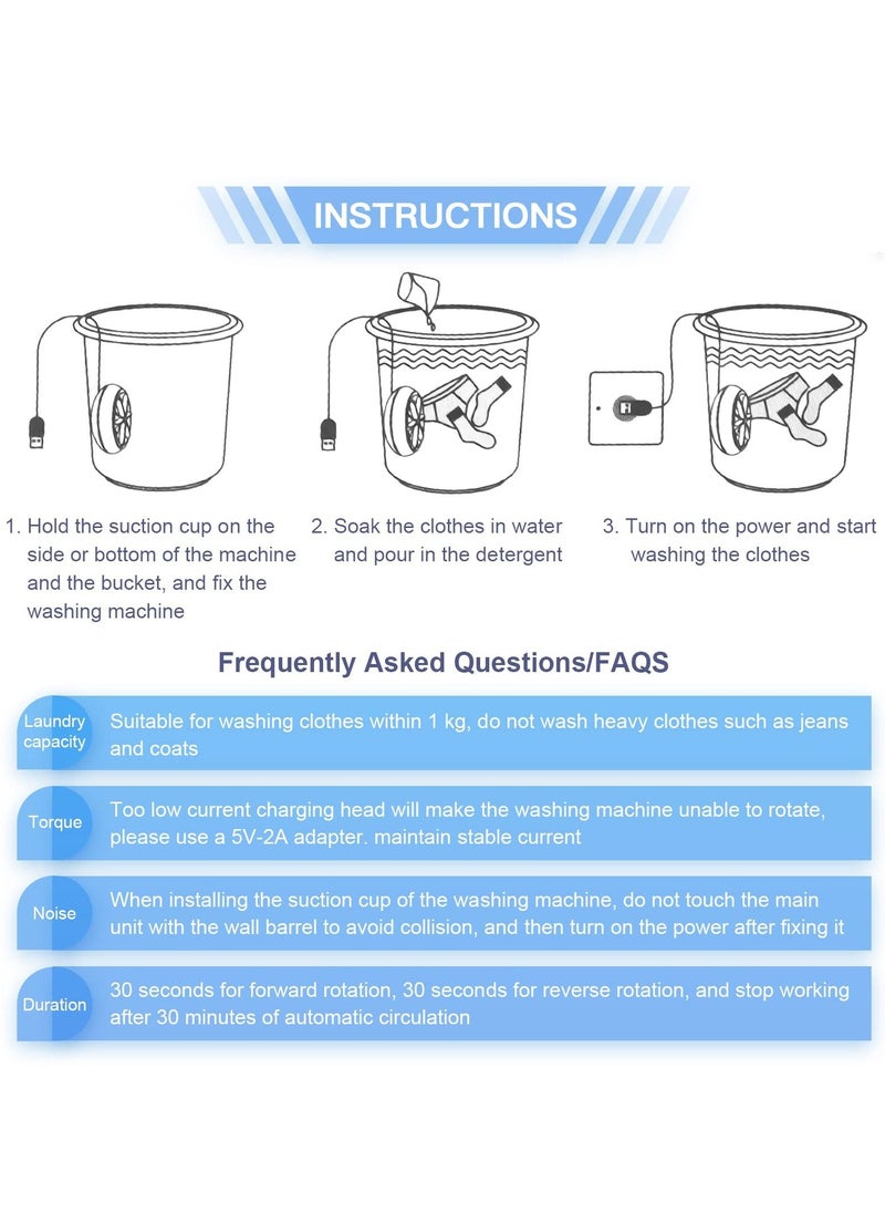XiuWoo - 10L mini washing machine, portable foldable ultrasonic turbo washing machine, with USB - Image 1