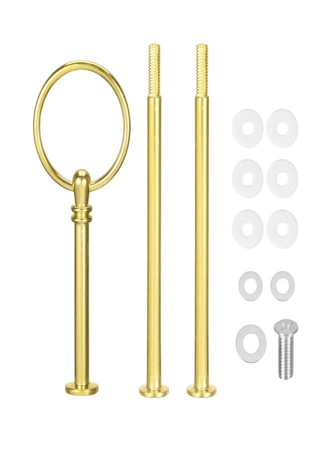 Natuworld 1Set 3 Tier Cake Stand Fittings Metal Dessert Display Holder for Wedding Birthday Party Cake Plate Rod Hardware Set (Golden) - Image 1