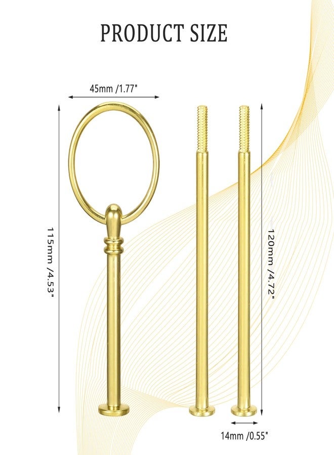 Natuworld 1Set 3 Tier Cake Stand Fittings Metal Dessert Display Holder for Wedding Birthday Party Cake Plate Rod Hardware Set (Golden) - Image 2