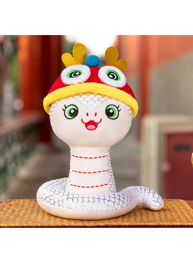 2025 Year Of The Snake Mascot Doll Zodiac Snake Plush Toy Annual Meeting Year Female Doll Doll Wholesale-Specifications:White-Color:28cm - Image 1