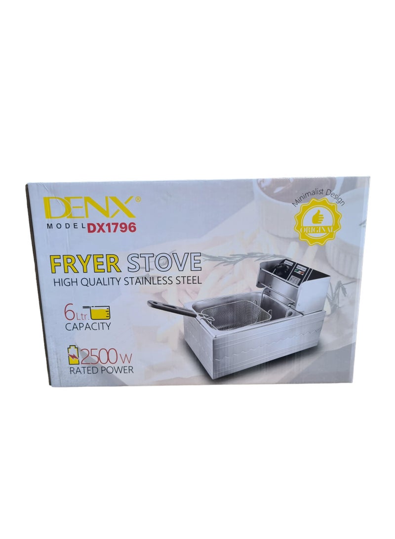 Denx Electric Deep Fryer - 6.0L Capacity | Perfect for French Fries, Chicken Wings | Heat Resistant Handles for Safe Use 6 L 2500 W - Image 1