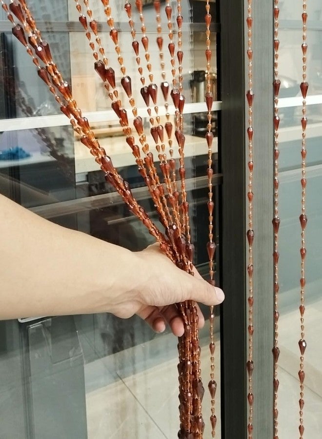 ave split Beaded Curtain Doorways Acrylic Hanging Door Beads String Curtains Tassel Room Divider Screen Decor for Doorway Window Living Room Wedding (042coffee, 39 inch x 78.7 inch) - Image 3