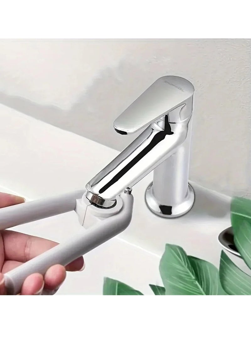 Faucet Wrench, Universal Faucet Aerator Key And Removal Tool, Easy Grip Quick Disassembly Sink Faucet Aerator Replacement Tool For Kitchen Bathroom Toilet, (1pc, Silver)  - Image 2