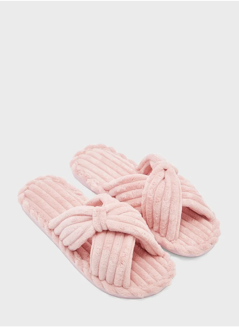 جينجر Bow Detail Bedroom  Slippers