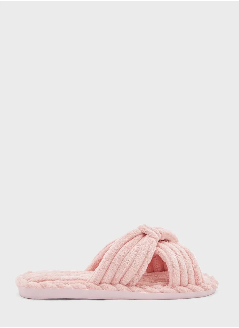 جينجر Bow Detail Bedroom  Slippers