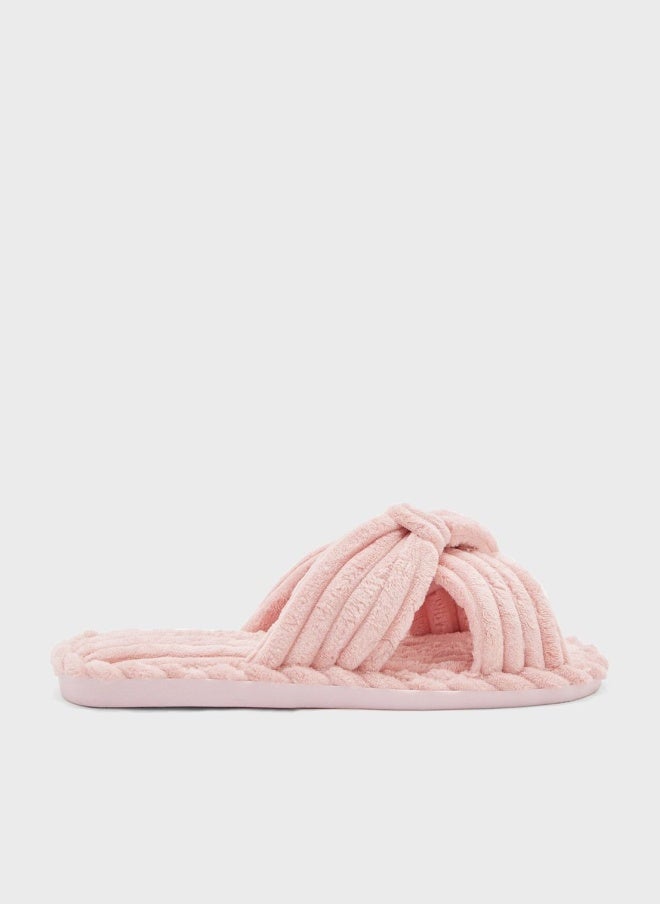 Ginger Bow Detail Bedroom  Slippers - Image 1