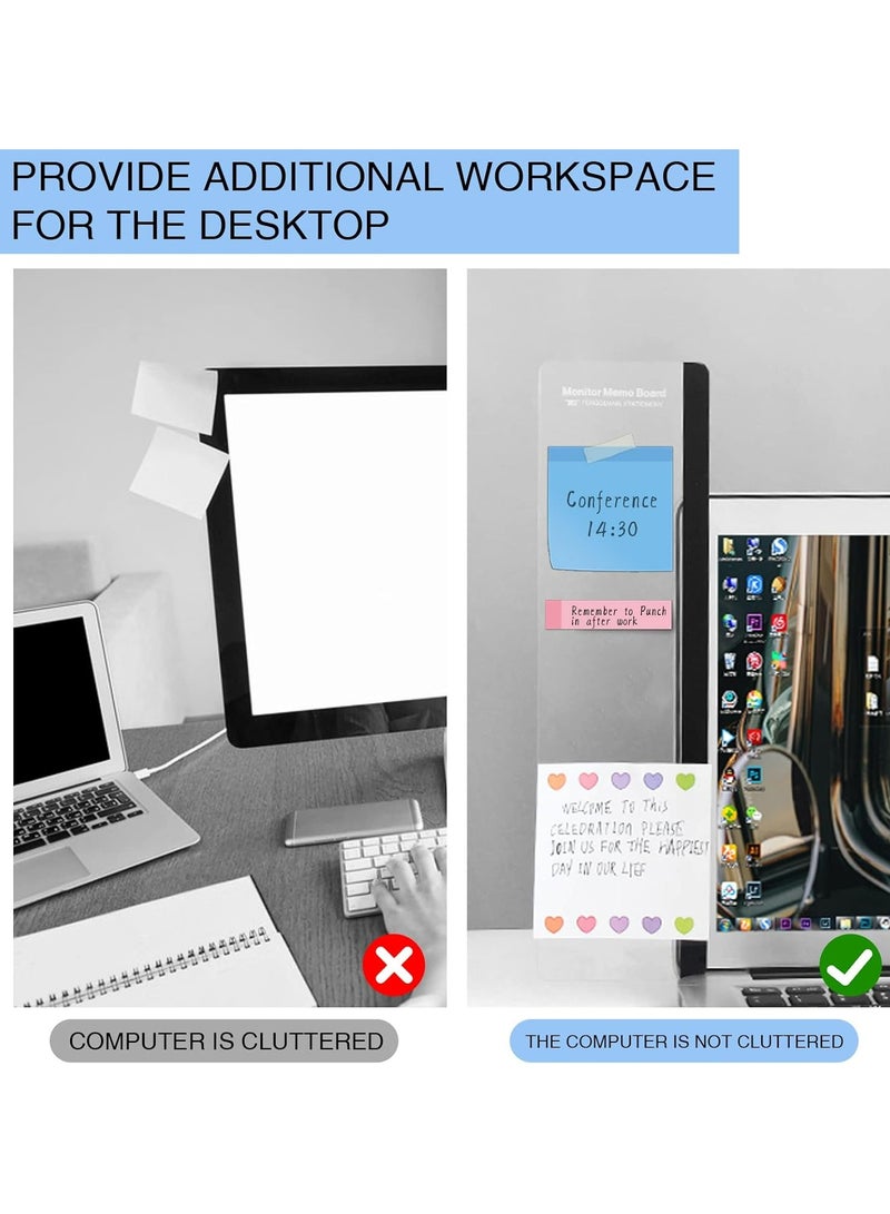 TLAXCA Office Desk Accessories 2pcs Multifunction Computer Monitor Memo Board - Office Supplies for Women Men Computer Sticky Note Holder Home Decor  - Image 5