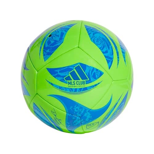 adidas MLS Club Soccer Ball, Green/Glory Blue/Solar Blue, 4 - Image 5