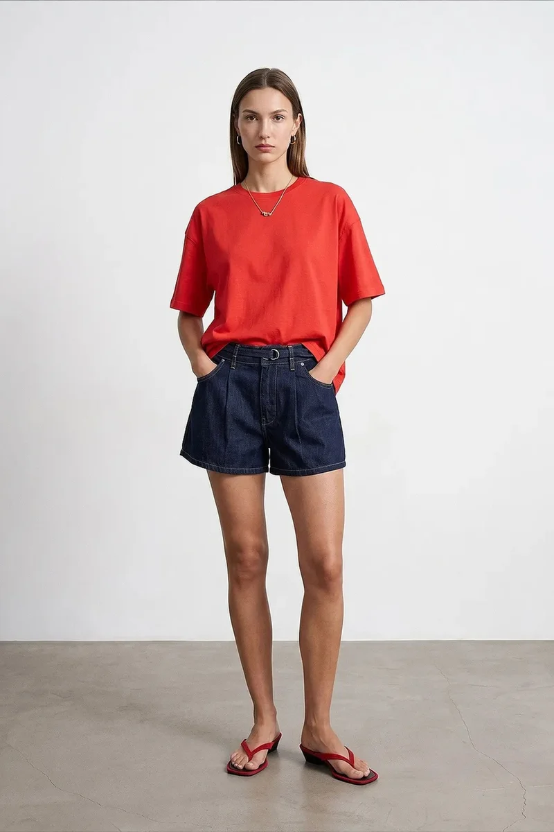 DILVIN Oversized Cotton Crew Neck T-Shirt