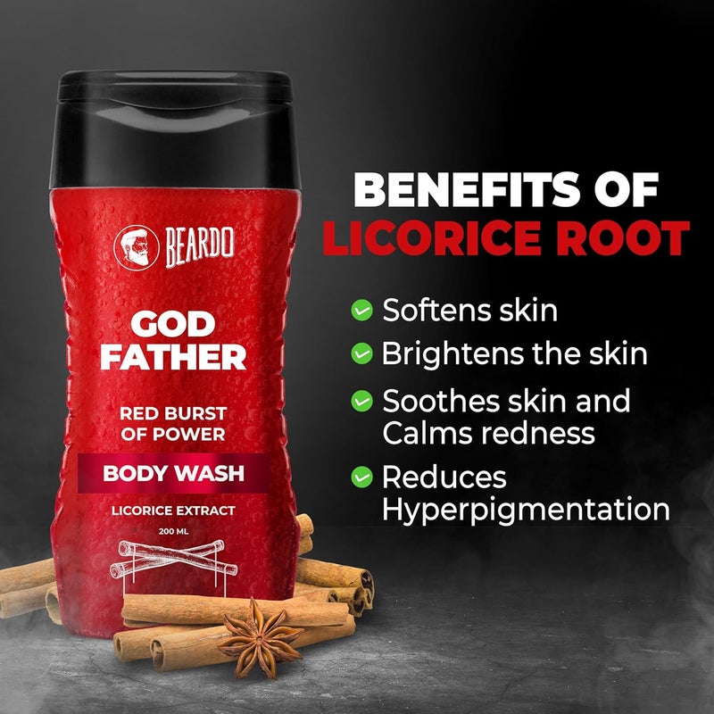 BEARDO Beardo Godfather Body Wash for Men 200ml  Powerful and Energising Bodywash for Men  Luxurious Lather and Refreshing Shower Gel  Goodness of Licorice Extract for Long Lasting Fragrance - Image 3