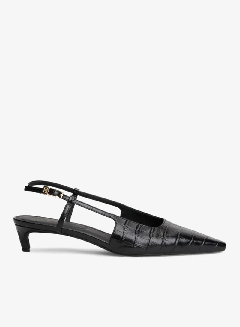 Croc Slingback Slanted Heel