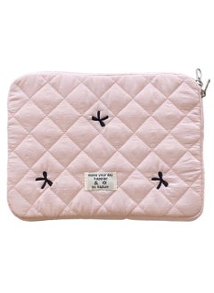 Excefore Puffy Laptop Sleeve Case Cute Quilted Computer Bag, 13 Inch Bow Embroidery Printed Laptop Carrying Cases, Coquette Aesthetics Protective Cover, Compatible with 11" 13" 15" Notebook  - Image 1